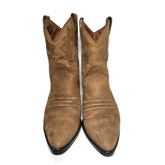 Sabree Shoes - SABREE Laurie Women's Tan Western Ankle Cowboy Boots Leather Brazil